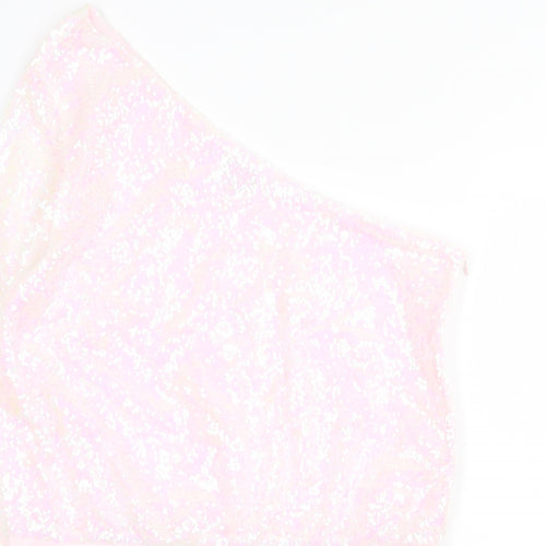 In the Style Womens Pink Polyester Bodysuit One-Piece Size 16 Snap