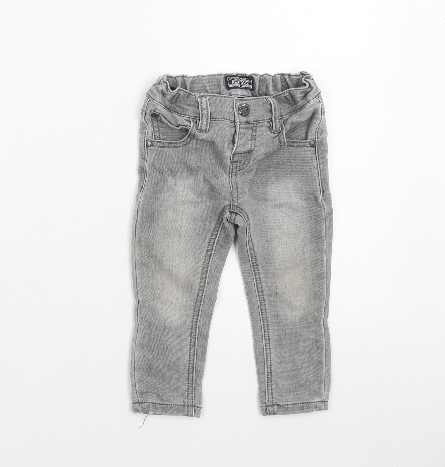 NEXT Boys Grey Cotton Capri Jeans Size 9-12 Months Button