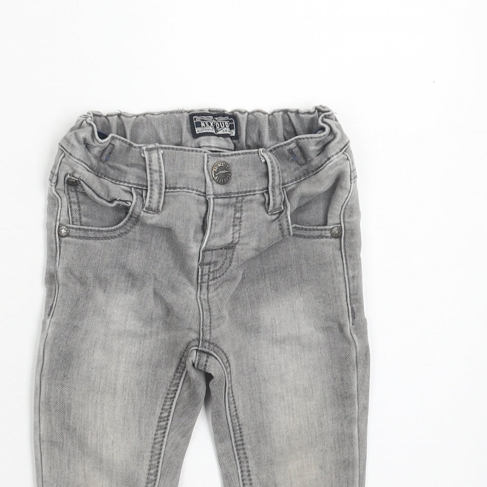 NEXT Boys Grey Cotton Capri Jeans Size 9-12 Months Button