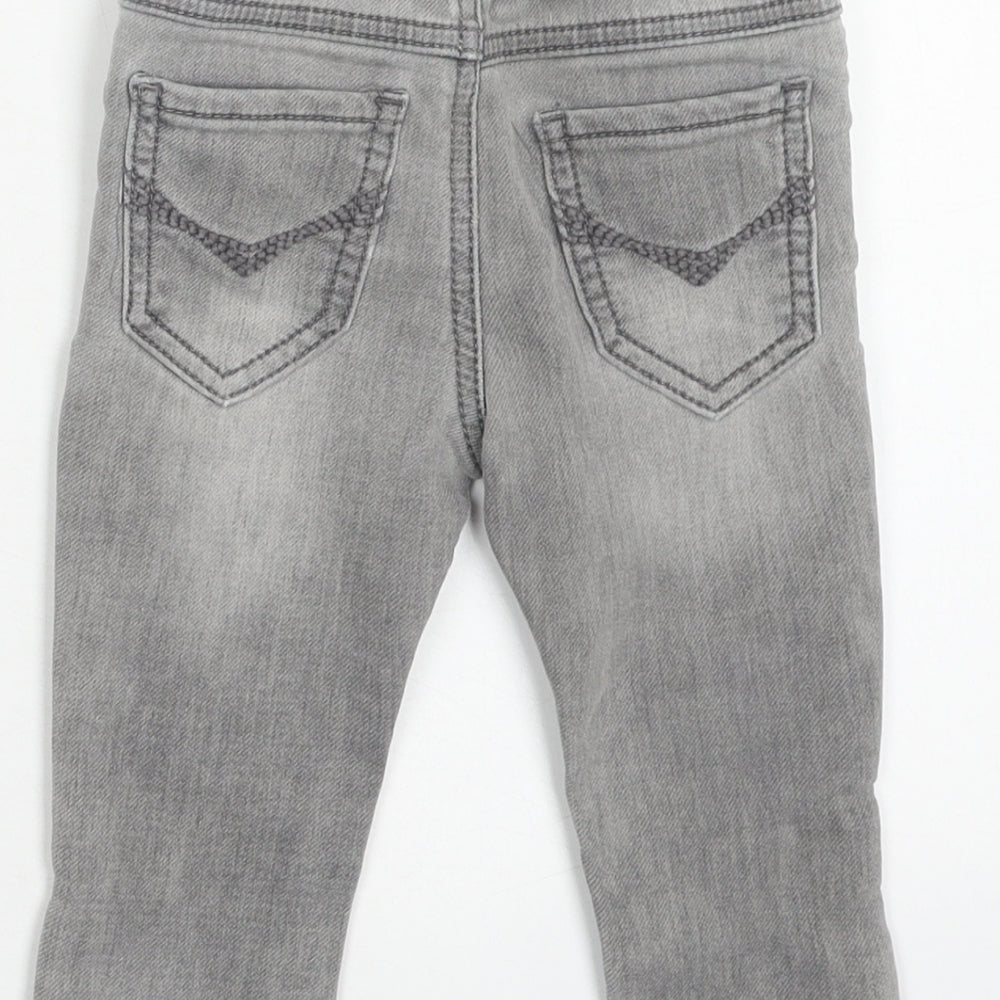 NEXT Boys Grey Cotton Capri Jeans Size 9-12 Months Button