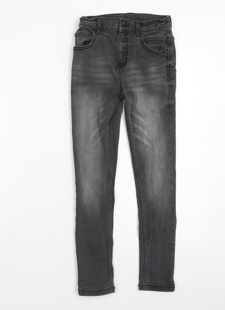 SheIn Girls Black Cotton Skinny Jeans Size 9 Months Regular Button