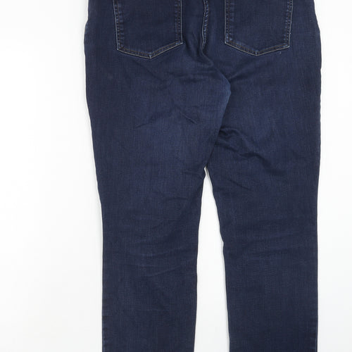 Debenhams Womens Blue Cotton Straight Jeans Size 16 Regular Button