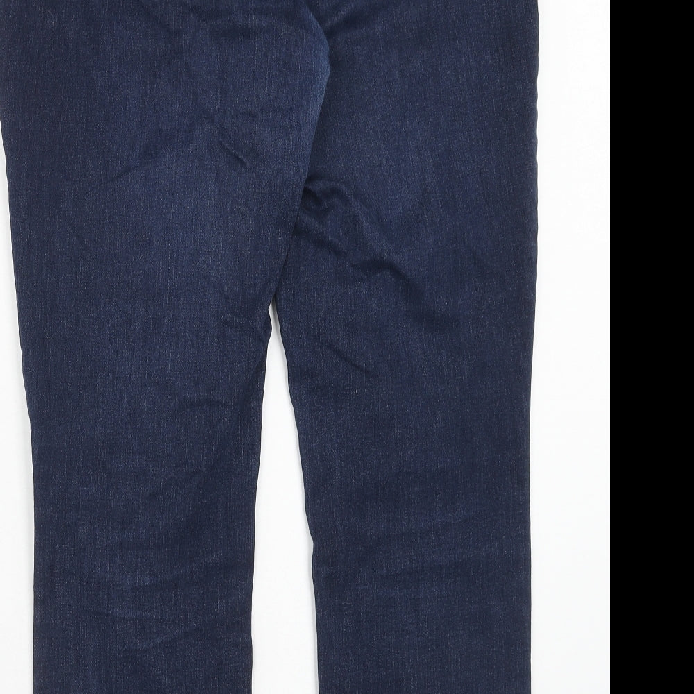 Debenhams Womens Blue Cotton Straight Jeans Size 16 Regular Button