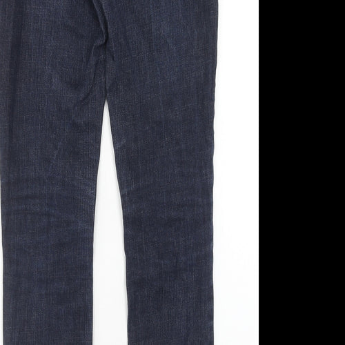 Topshop Womens Blue Cotton Skinny Jeans Size 30 in L30 in Regular Button