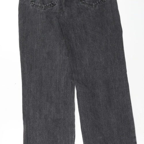 Stradivarius Womens Black Cotton Straight Jeans Size 6 Regular Button