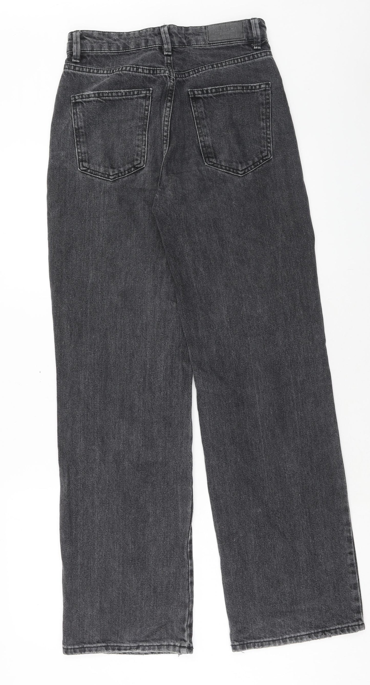 Stradivarius Womens Black Cotton Straight Jeans Size 6 Regular Button