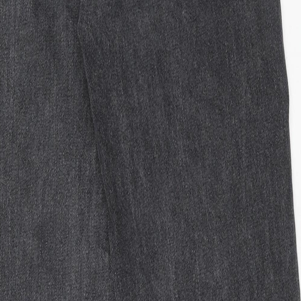 Stradivarius Womens Black Cotton Straight Jeans Size 6 Regular Button