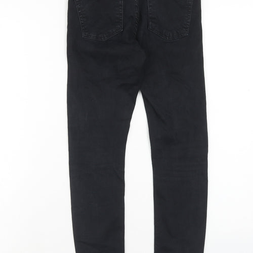 Topshop Womens Black Cotton Skinny Jeans Size 26 in L28 in Regular Button