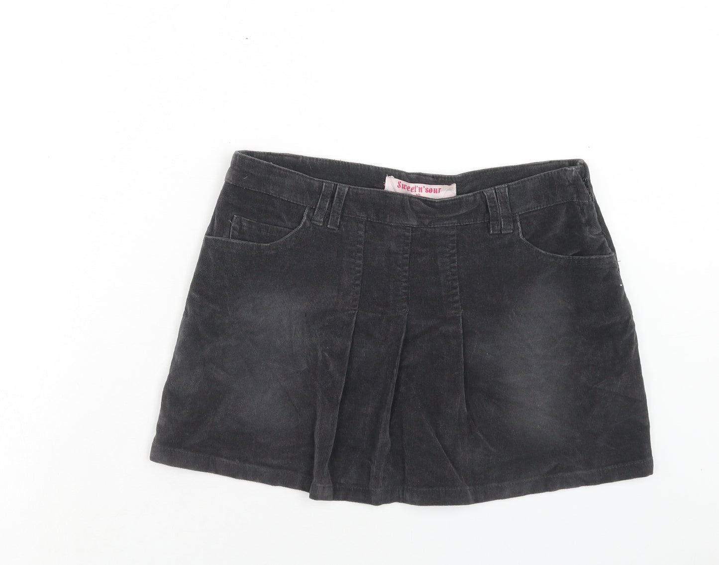 Sweet'n'sour Womens Grey Cotton Mini Skirt Size 10 Zip