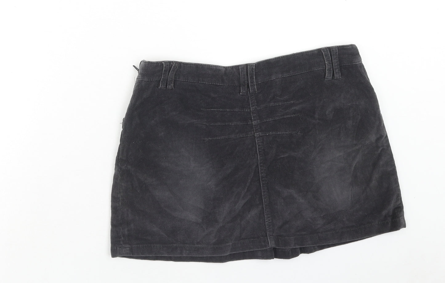 Sweet'n'sour Womens Grey Cotton Mini Skirt Size 10 Zip