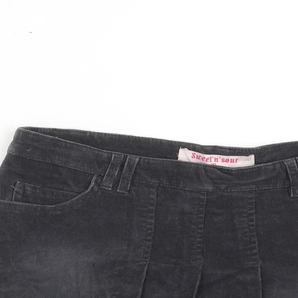 Sweet'n'sour Womens Grey Cotton Mini Skirt Size 10 Zip