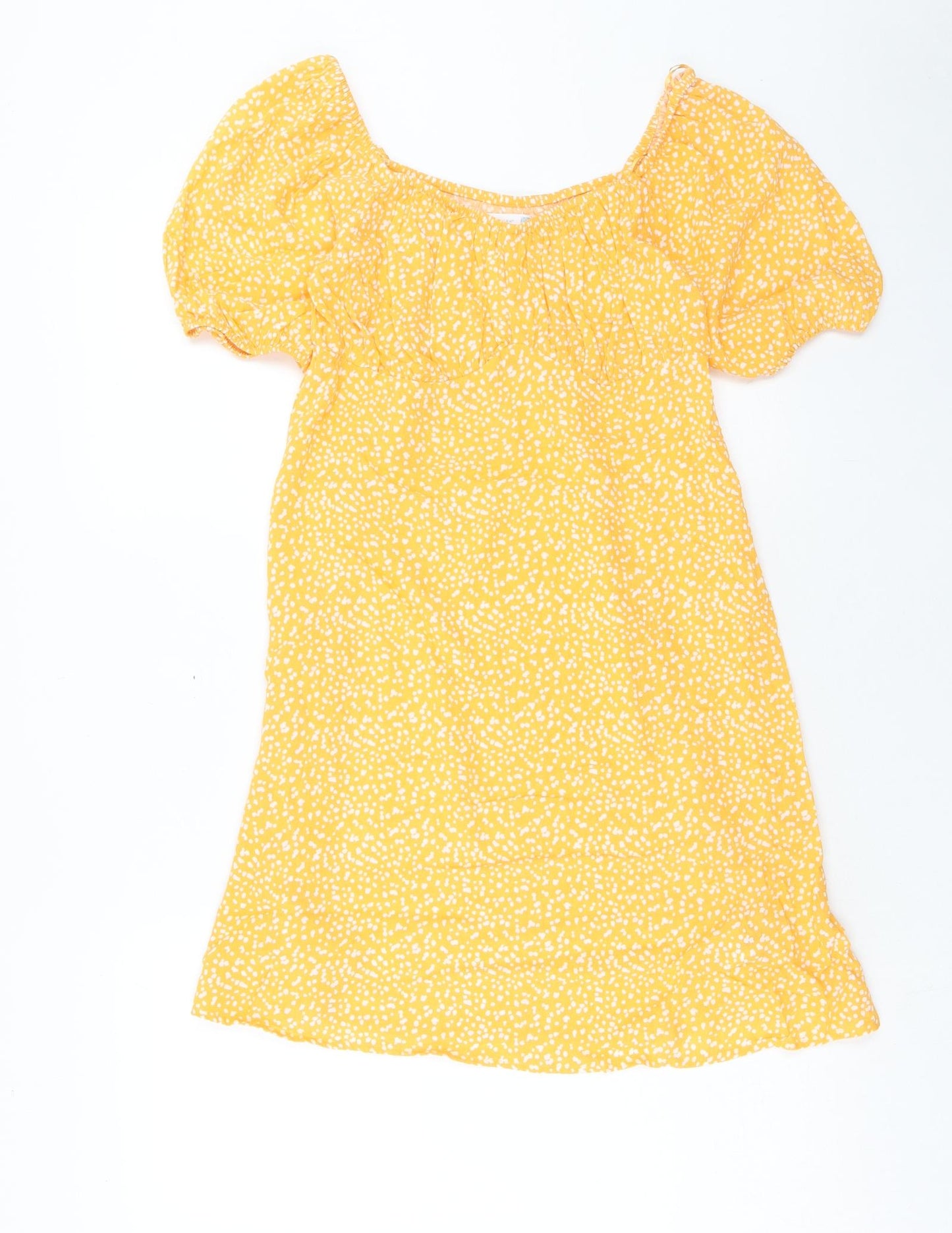 Primark Womens Orange Animal Print Viscose A-Line Size 8 Boat Neck Pullover