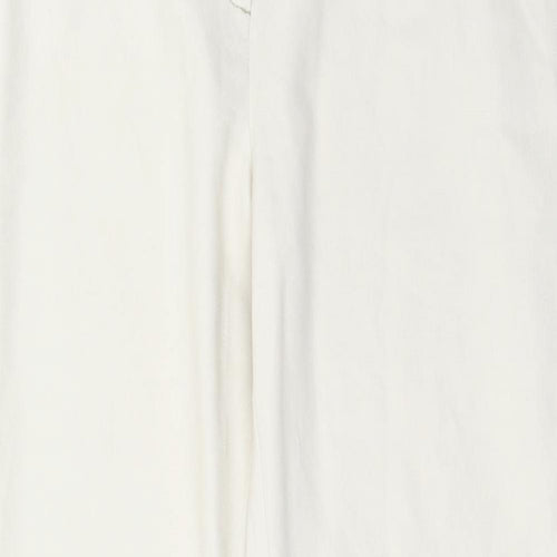 Essentials Womens Beige Viscose Trousers Size 12 Regular Button