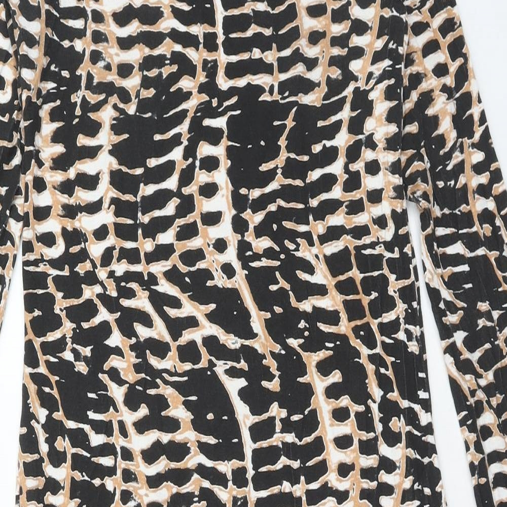 Buzy Womens Multicoloured Geometric Viscose Sheath Size S Boat Neck Pullover