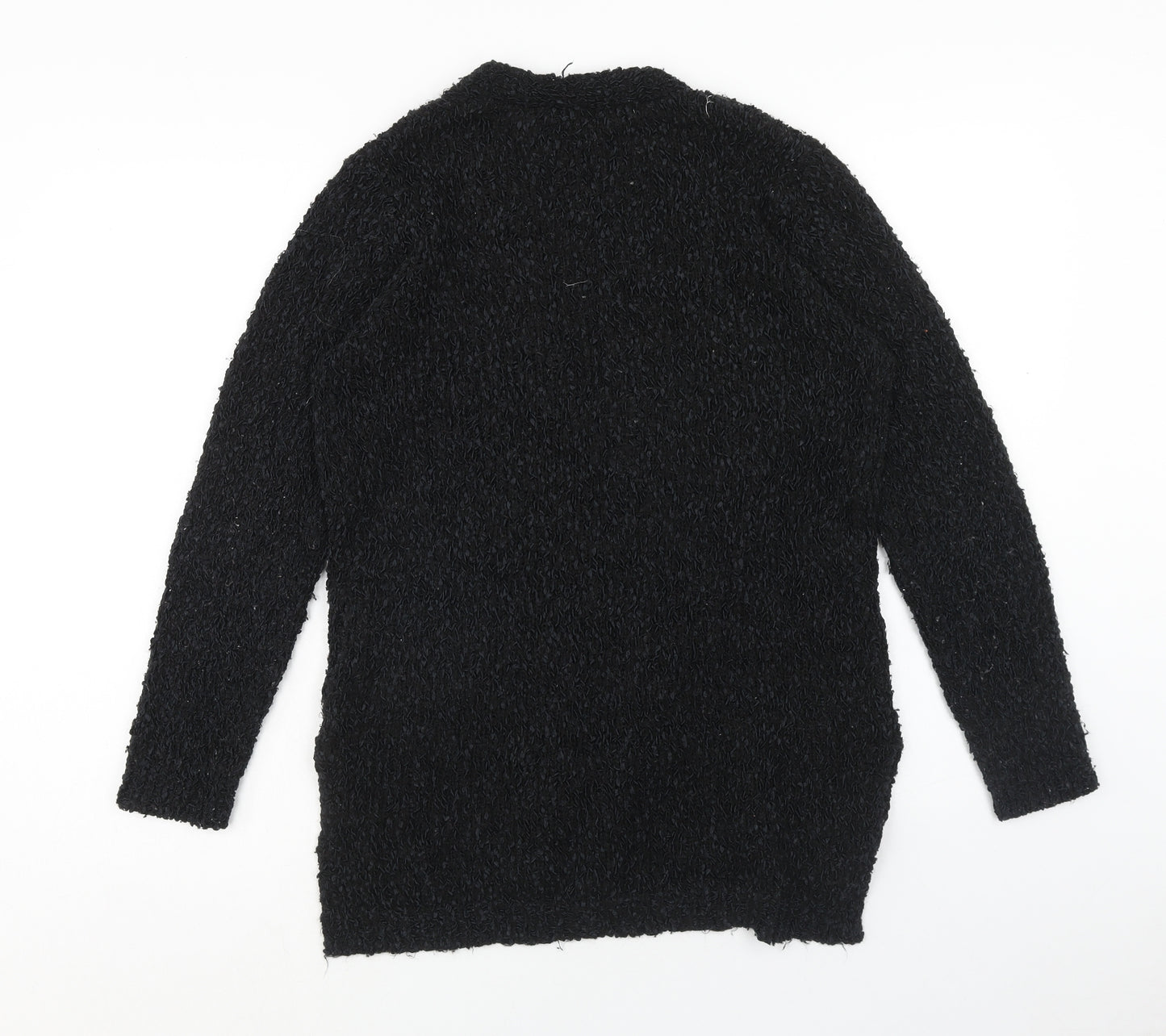 George Womens Black V-Neck Polyester Cardigan Jumper Size 12