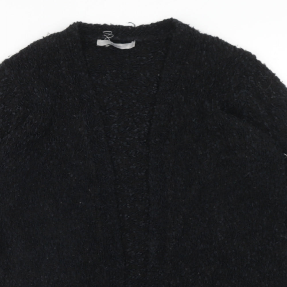 George Womens Black V-Neck Polyester Cardigan Jumper Size 12