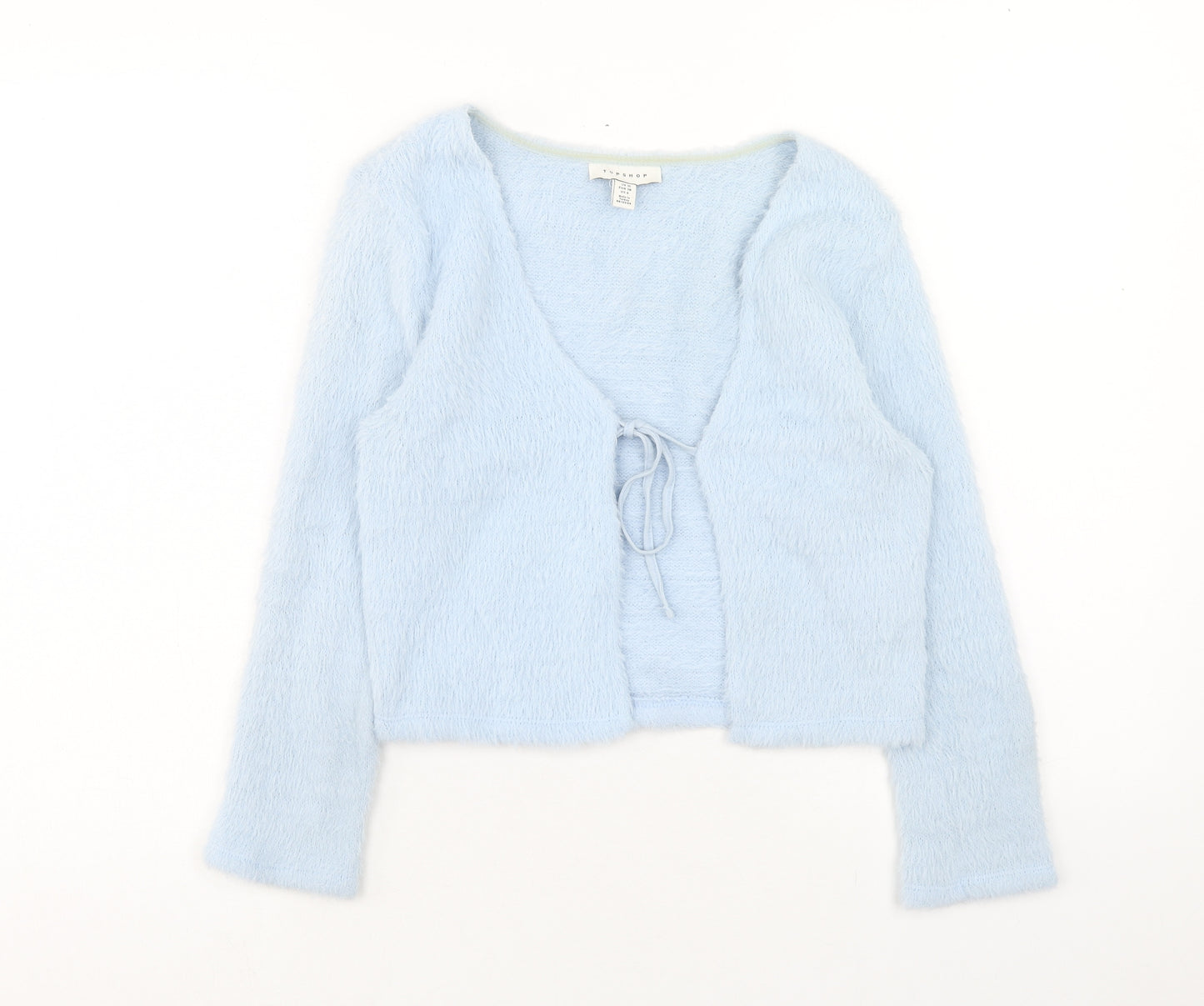 Topshop Womens Blue V-Neck Polyester Cardigan Jumper Size 10