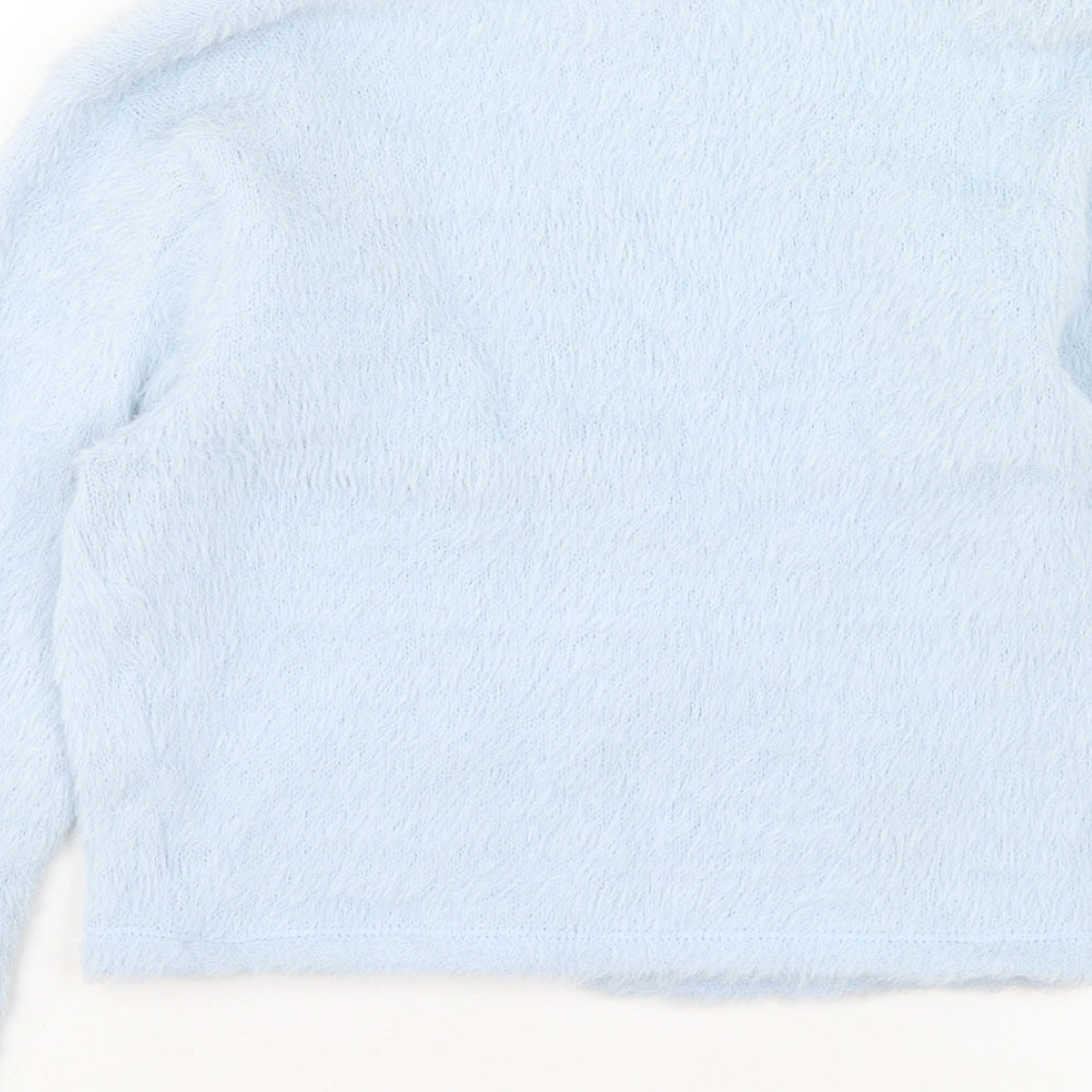 Topshop Womens Blue V-Neck Polyester Cardigan Jumper Size 10