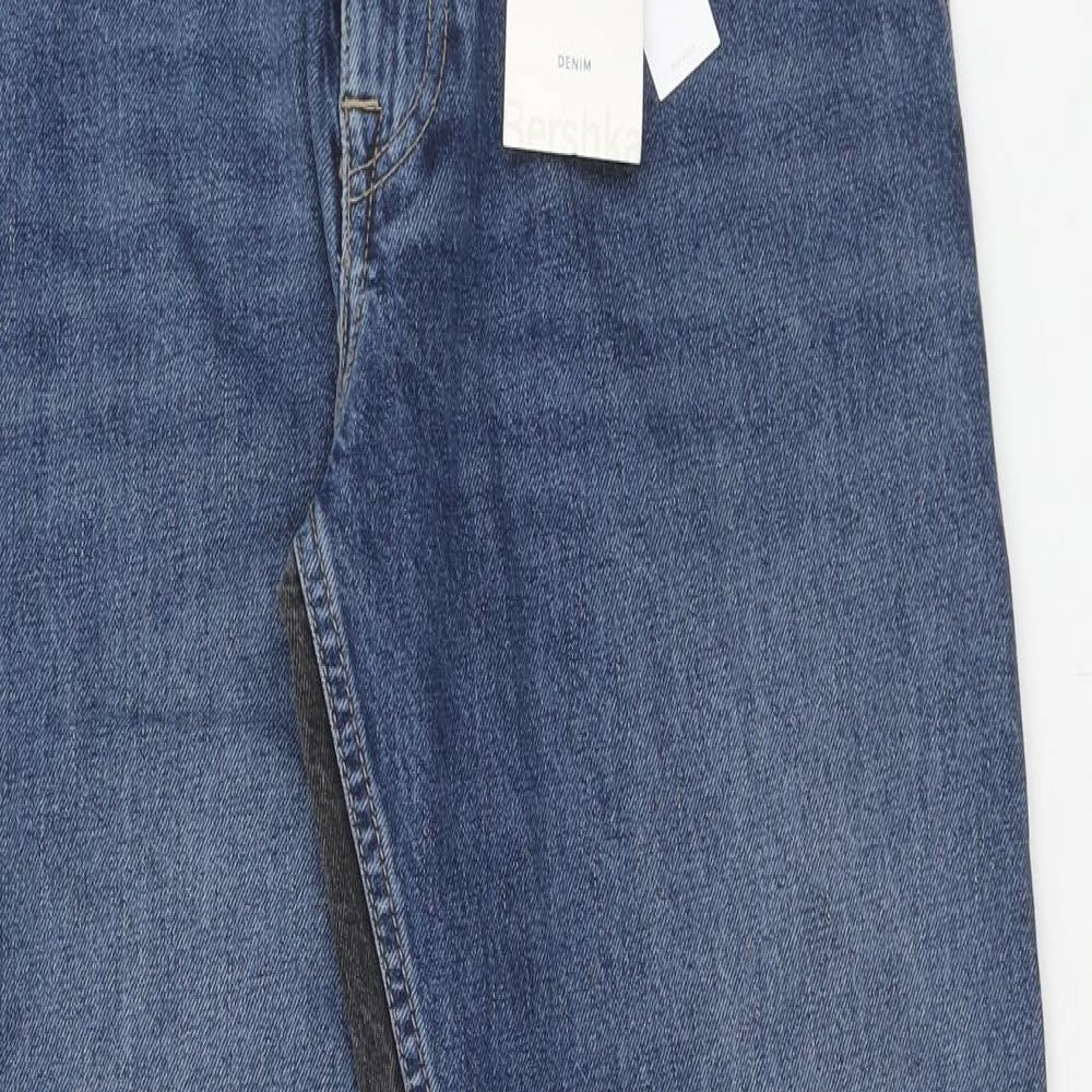 Bershka Womens Multicoloured Cotton Mom Jeans Size 10 Regular Button - Two Tone