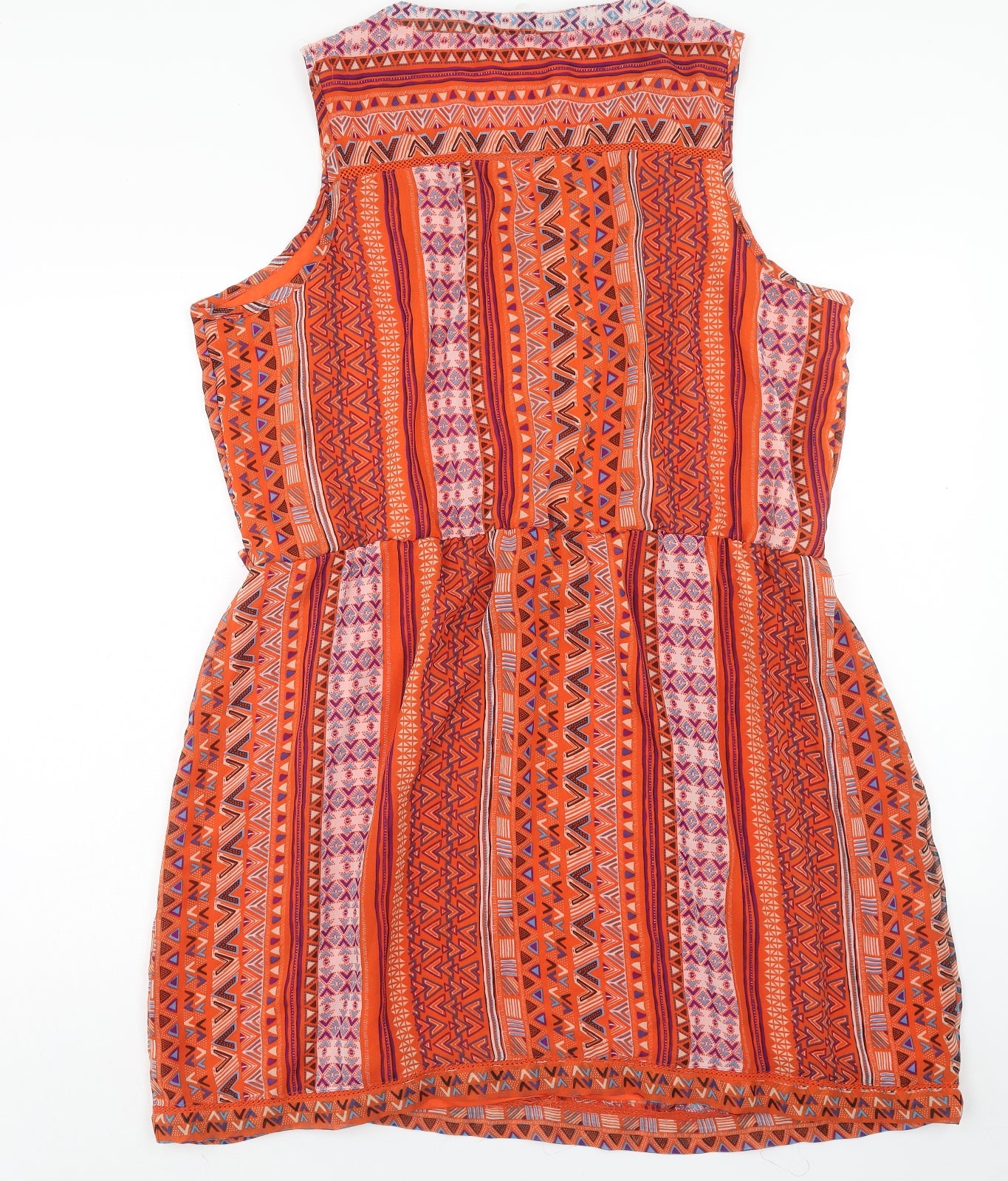 George Womens Multicoloured Geometric Polyester Tank Dress Size 22 Boat Neck Pullover
