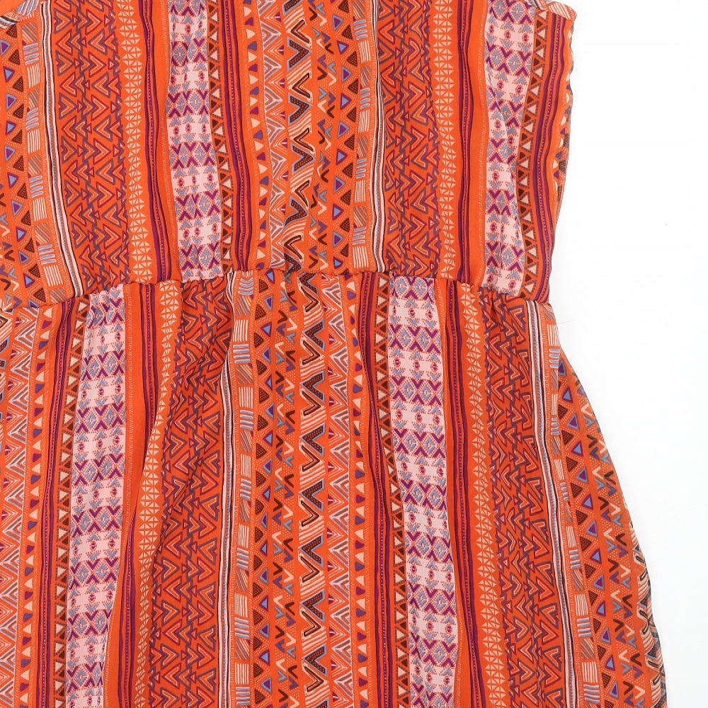 George Womens Multicoloured Geometric Polyester Tank Dress Size 22 Boat Neck Pullover