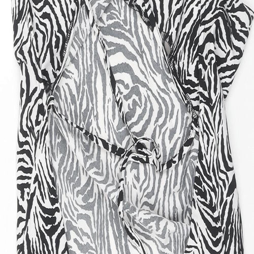 Misspap Womens Multicoloured Animal Print Polyester Tank Dress Size 10 Scoop Neck Zip