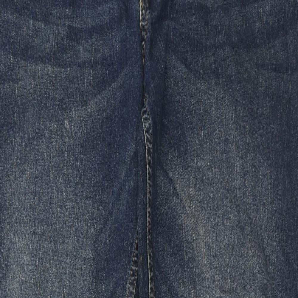 TU Mens Blue Cotton Straight Jeans Size 34 in Slim Button