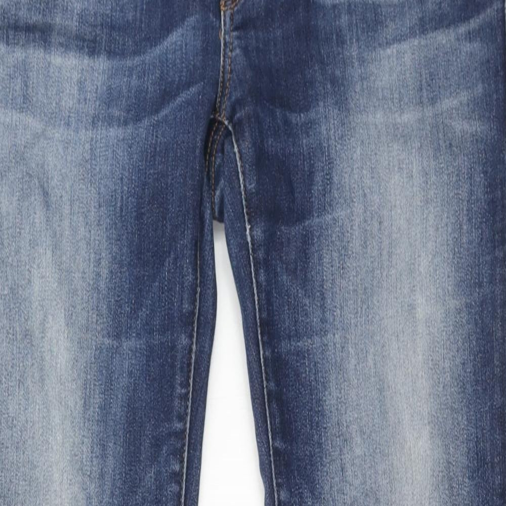 mavis Womens Blue Cotton Straight Jeans Size 32 in Regular Button