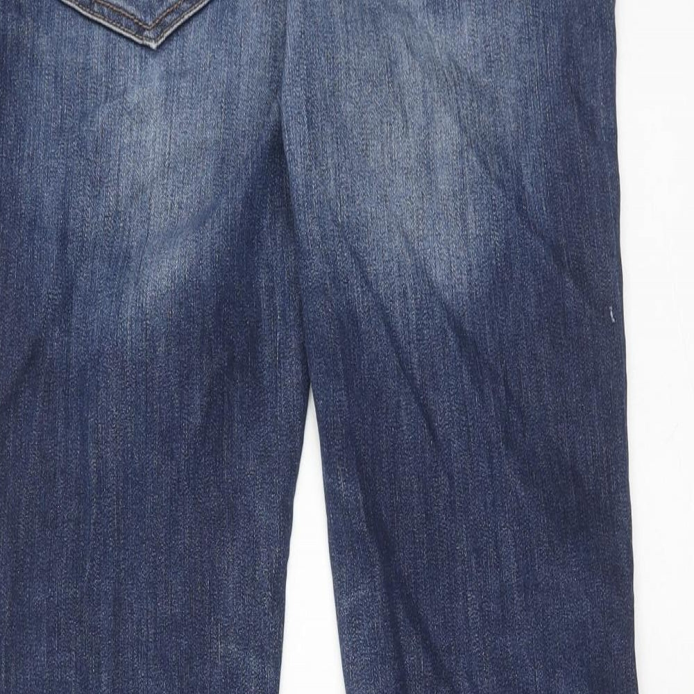 mavis Womens Blue Cotton Straight Jeans Size 32 in Regular Button