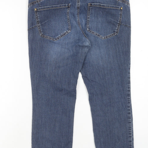 Blue 73 Womens Blue Cotton Straight Jeans Size 12 Regular Button