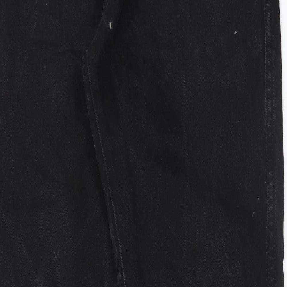 Kruze Jeans Mens Black Cotton Straight Jeans Size 30 in Regular Button