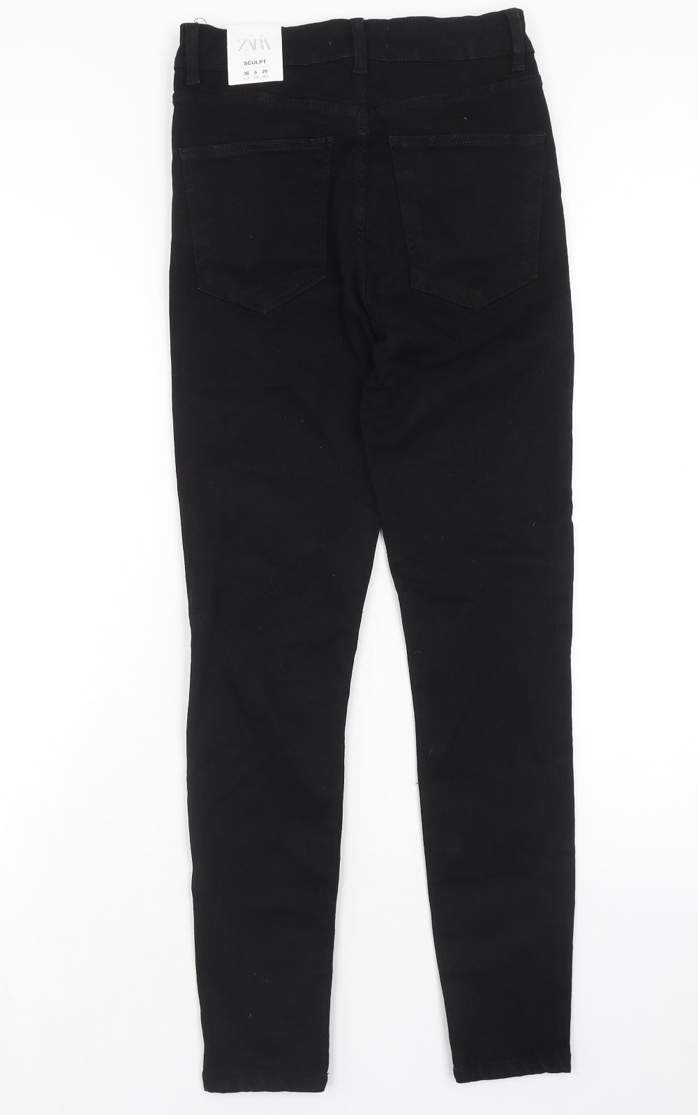 Zara Womens Black Cotton Skinny Jeans Size 10 Regular Button