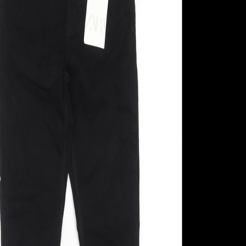 Zara Womens Black Cotton Skinny Jeans Size 10 Regular Button