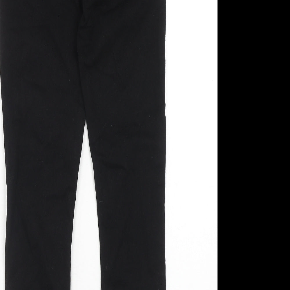 Zara Womens Black Cotton Skinny Jeans Size 10 Regular Button