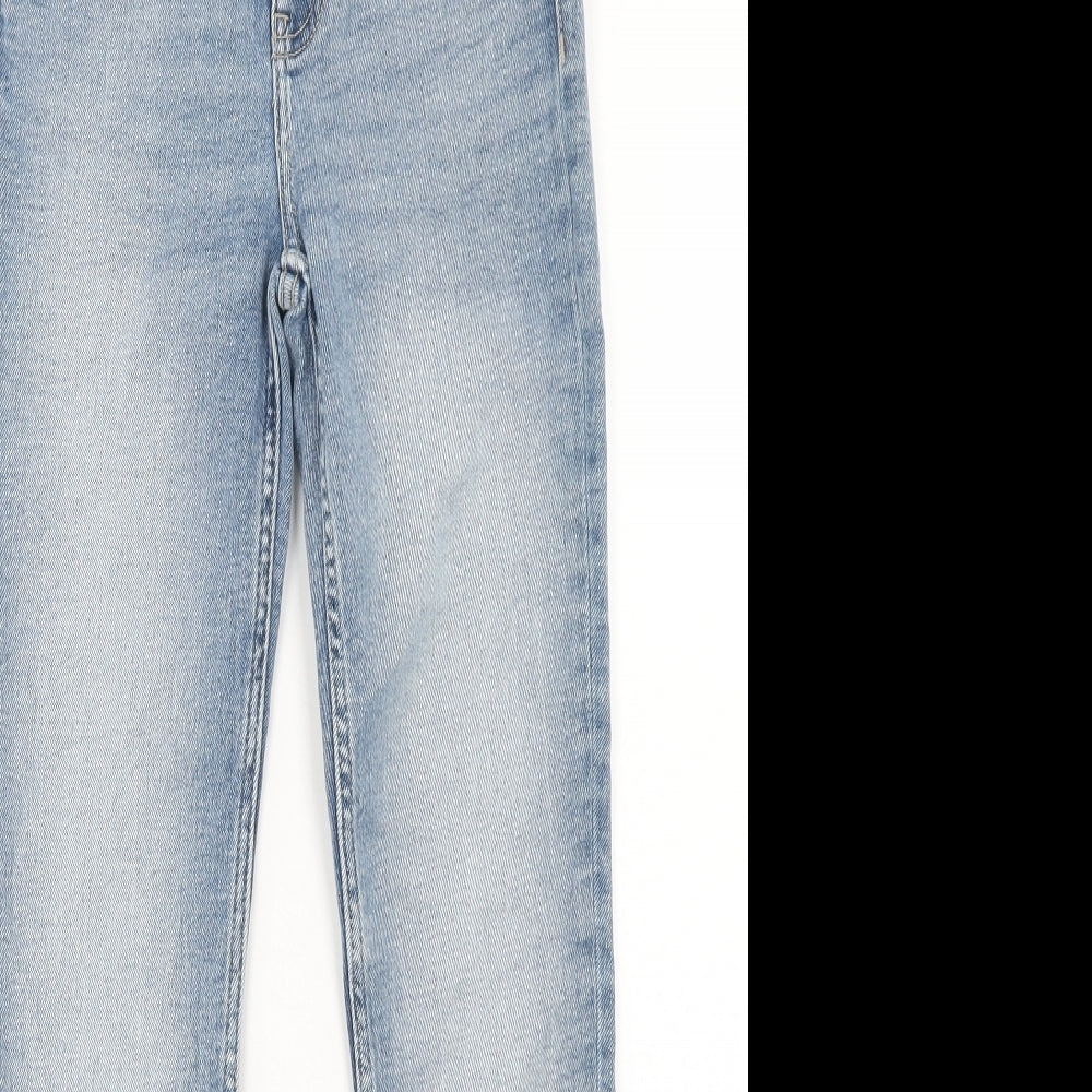 Zara Womens Blue Cotton Skinny Jeans Size 8 Regular Button