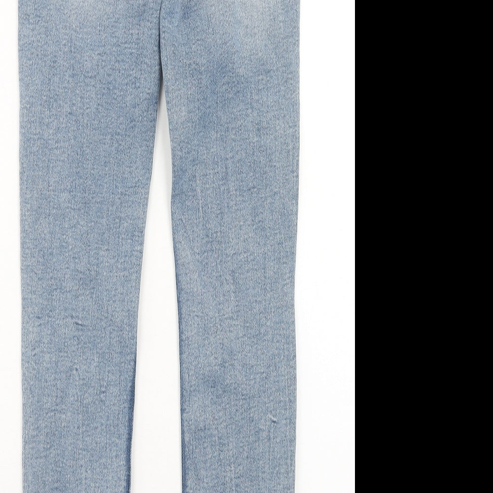 Zara Womens Blue Cotton Skinny Jeans Size 8 Regular Button