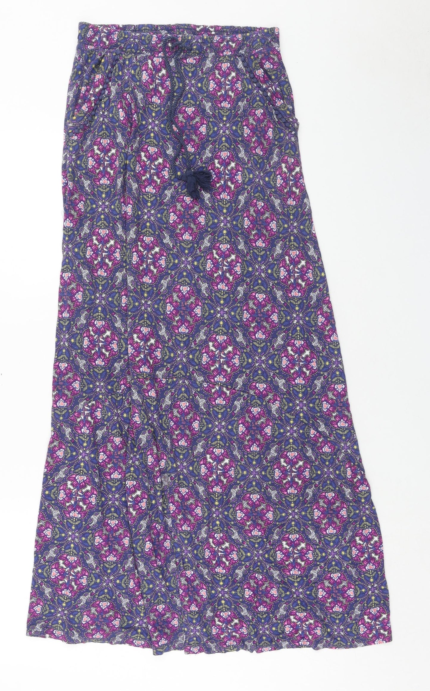 TU Womens Purple Geometric Viscose Maxi Skirt Size 8