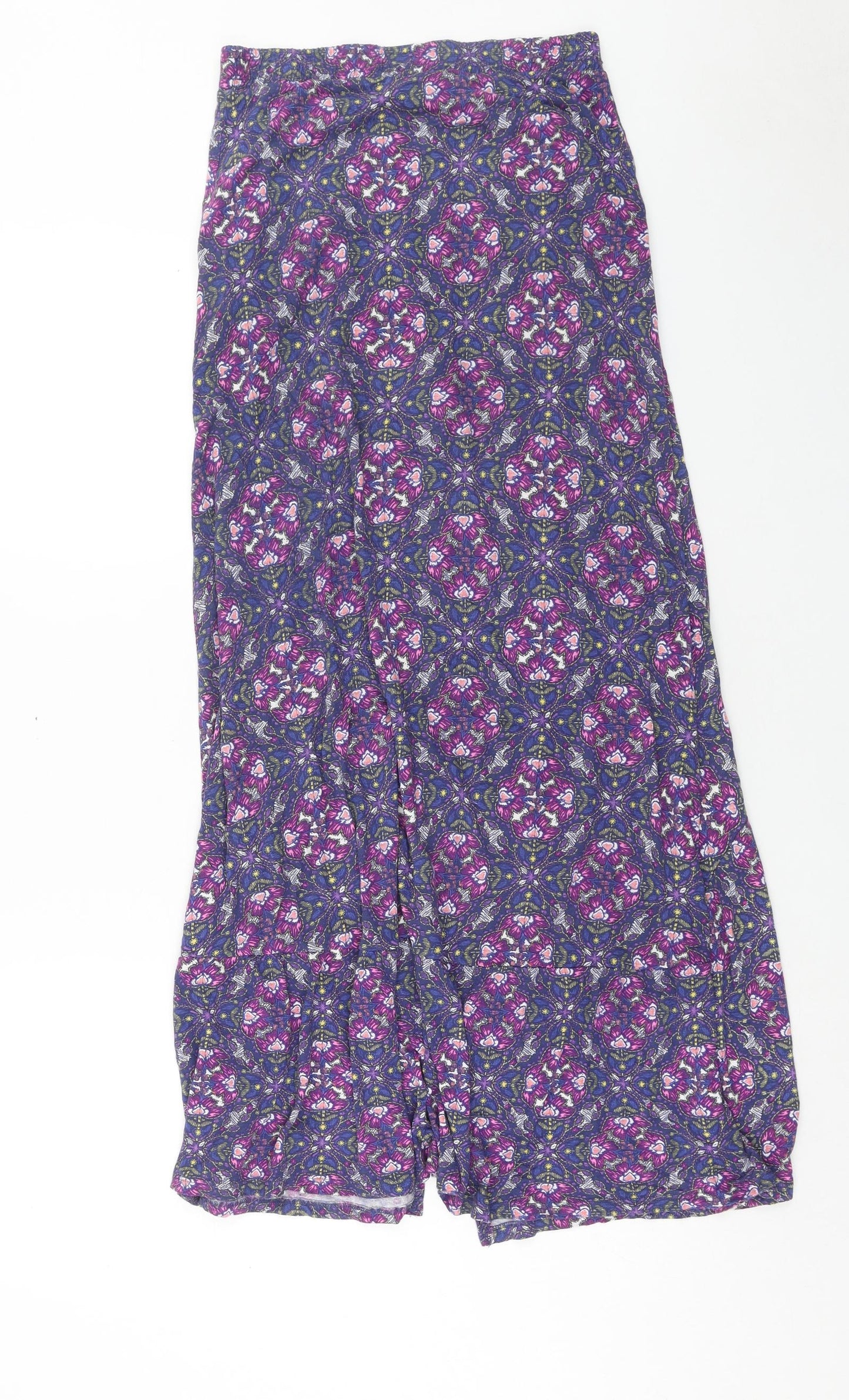 TU Womens Purple Geometric Viscose Maxi Skirt Size 8