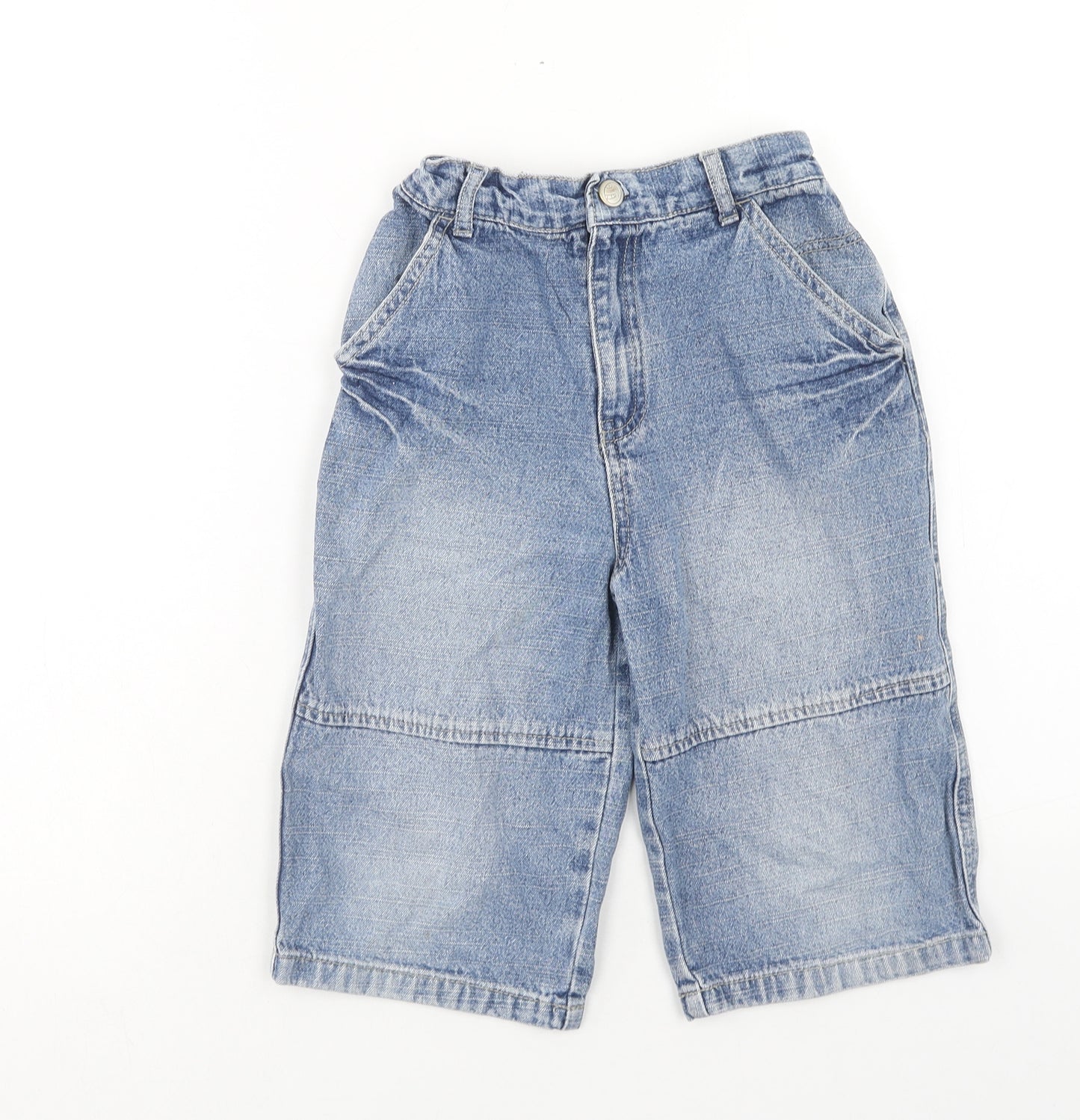 Adams Boys Blue Cotton Straight Jeans Size 7 Years Regular Button