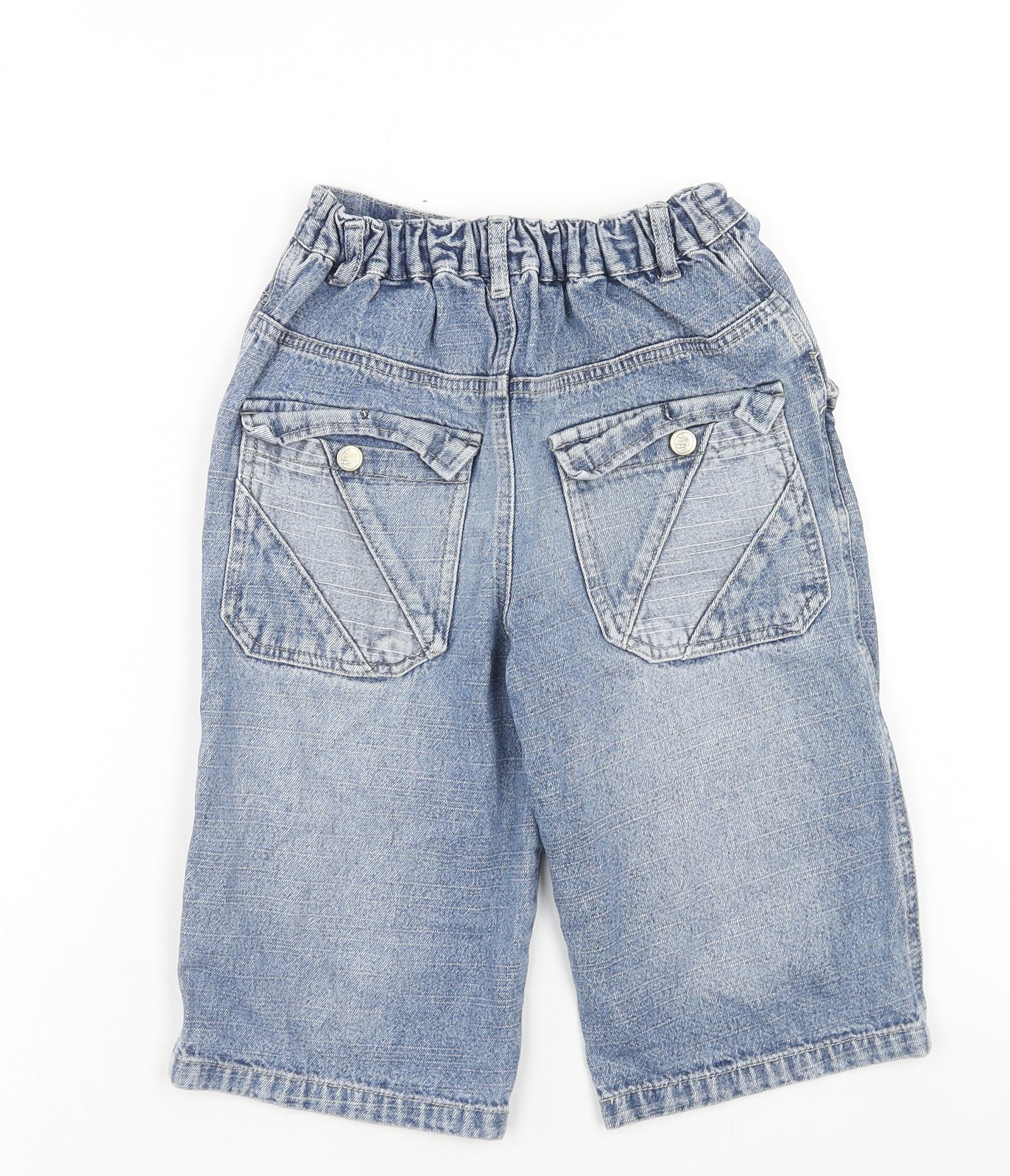 Adams Boys Blue Cotton Straight Jeans Size 7 Years Regular Button