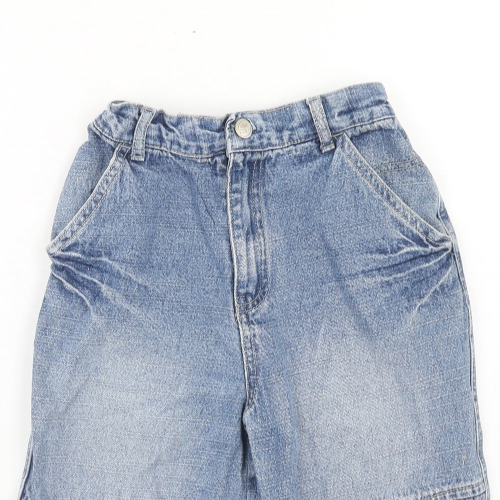 Adams Boys Blue Cotton Straight Jeans Size 7 Years Regular Button