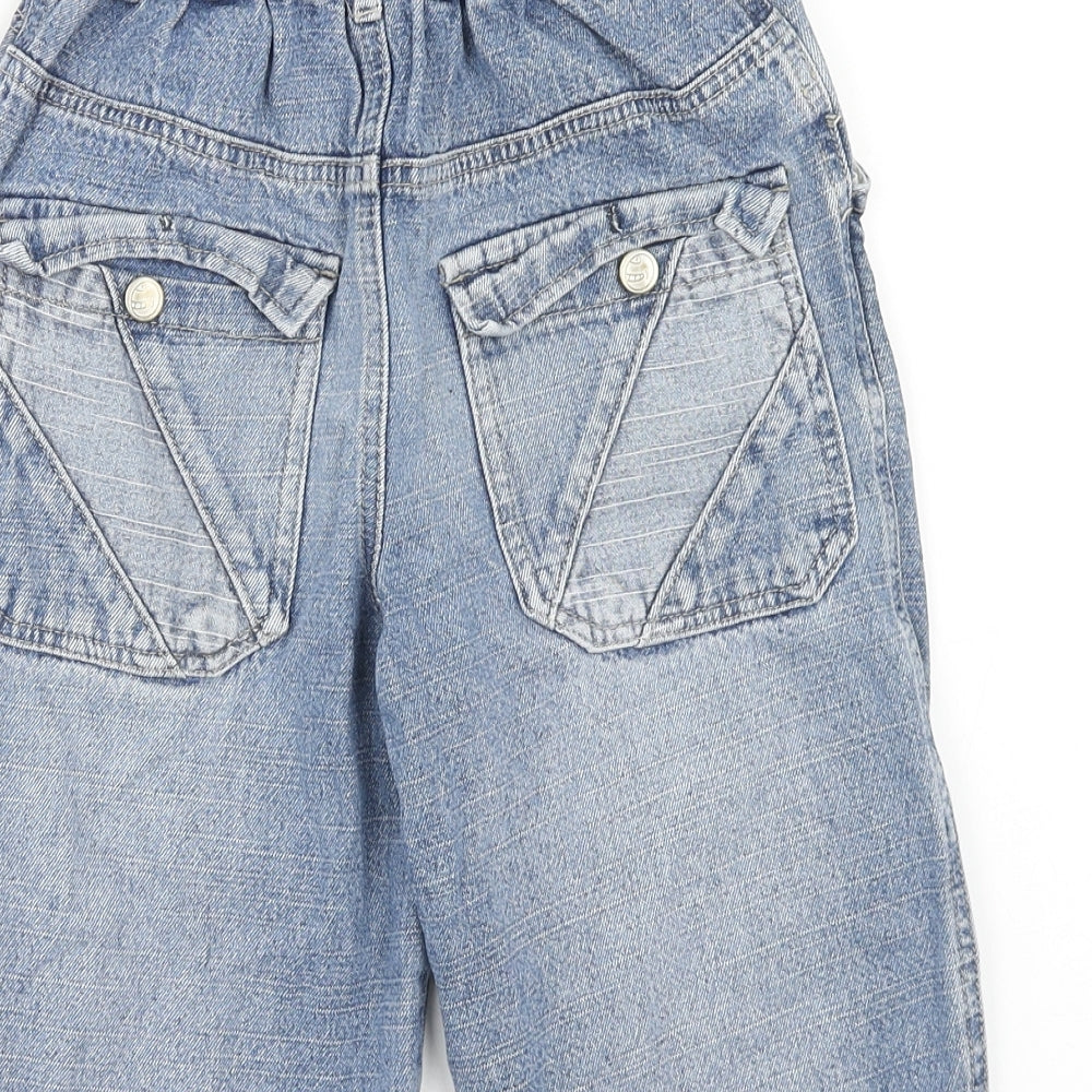 Adams Boys Blue Cotton Straight Jeans Size 7 Years Regular Button
