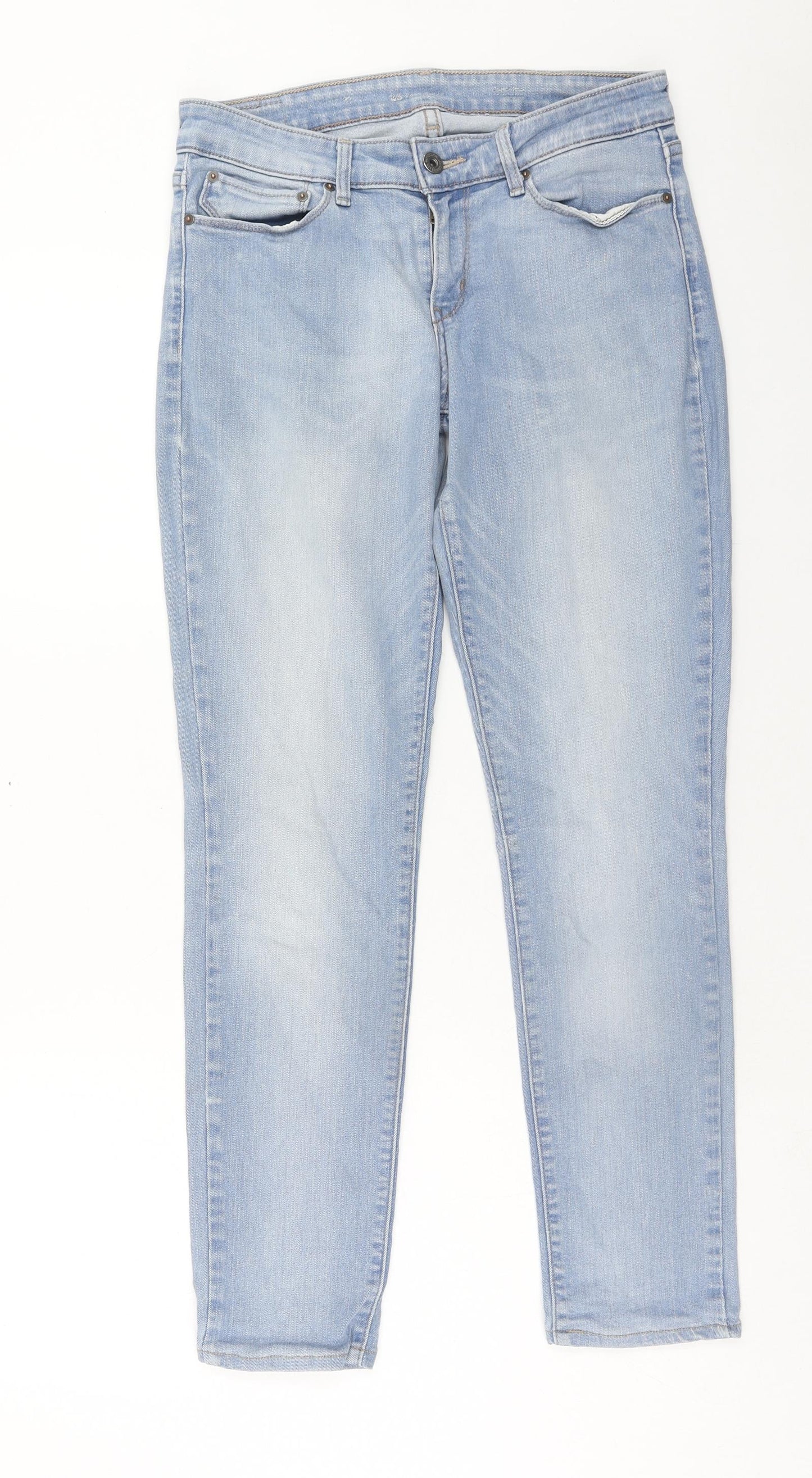 Signature by Levi Strauss & Co. Womens Blue Cotton Skinny Jeans Size 30 in Regular Button