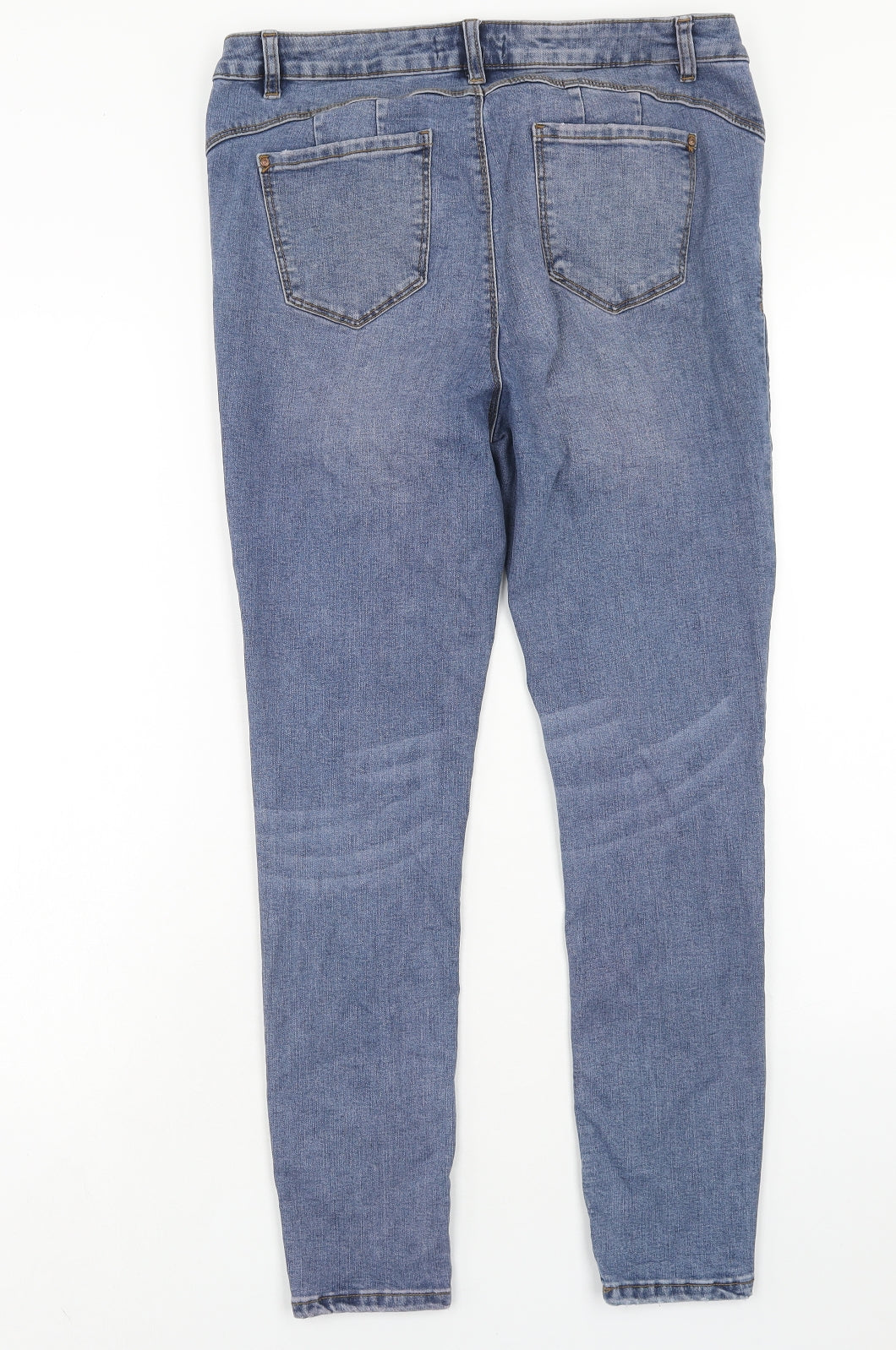 Denim & Co. Womens Blue Cotton Skinny Jeans Size 16 Regular Button