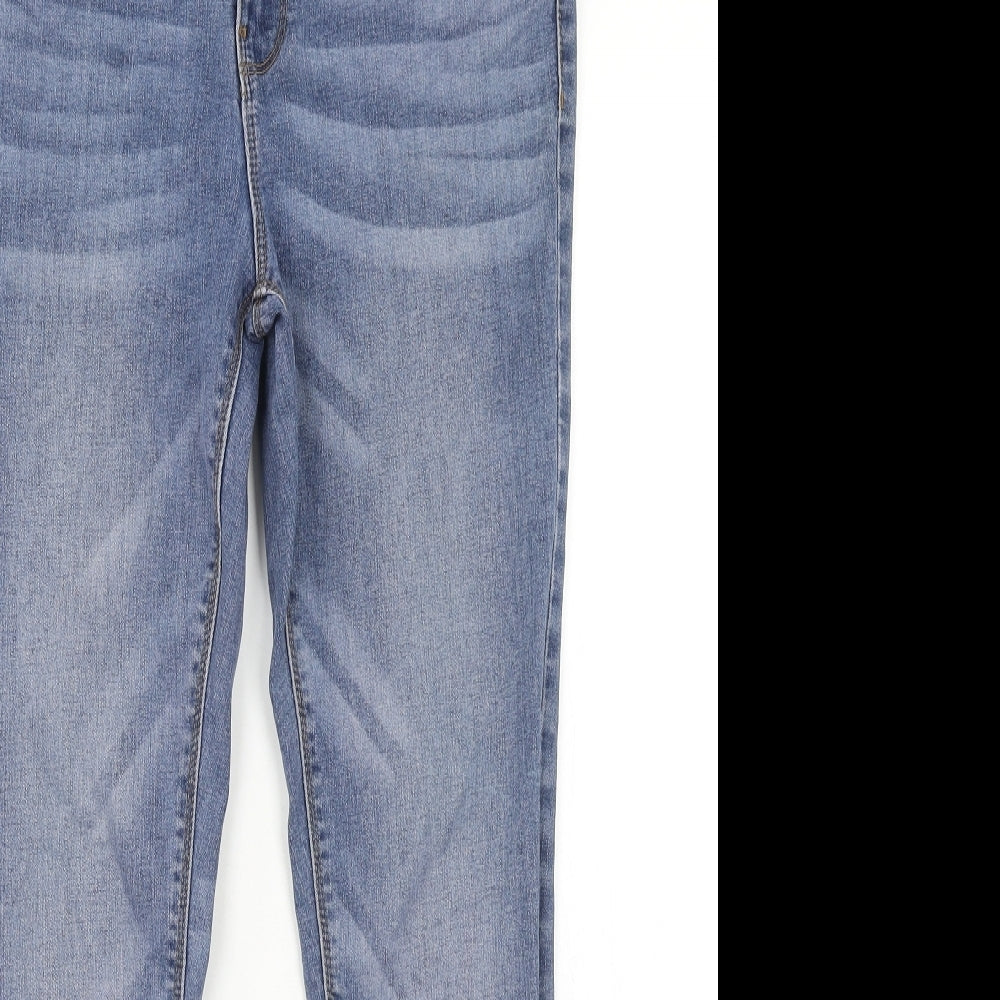 Denim & Co. Womens Blue Cotton Skinny Jeans Size 16 Regular Button