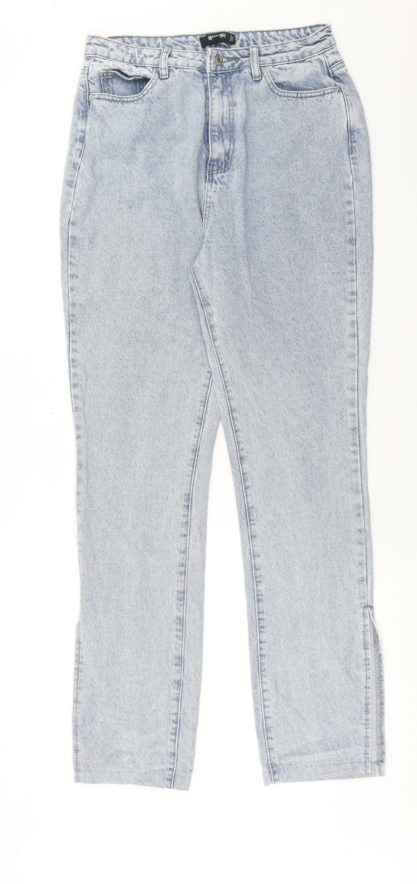 Missguided Womens Blue Cotton Skinny Jeans Size 14 Regular Button