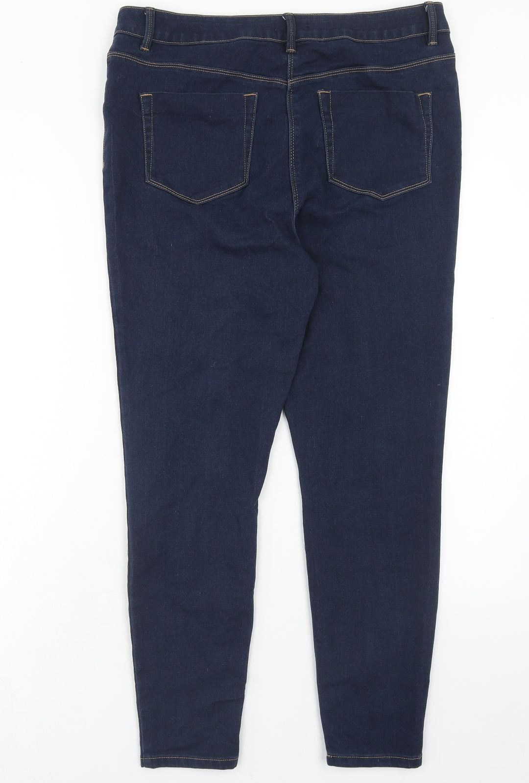 papaya Womens Blue Cotton Skinny Jeans Size 16 L29 in Regular Button