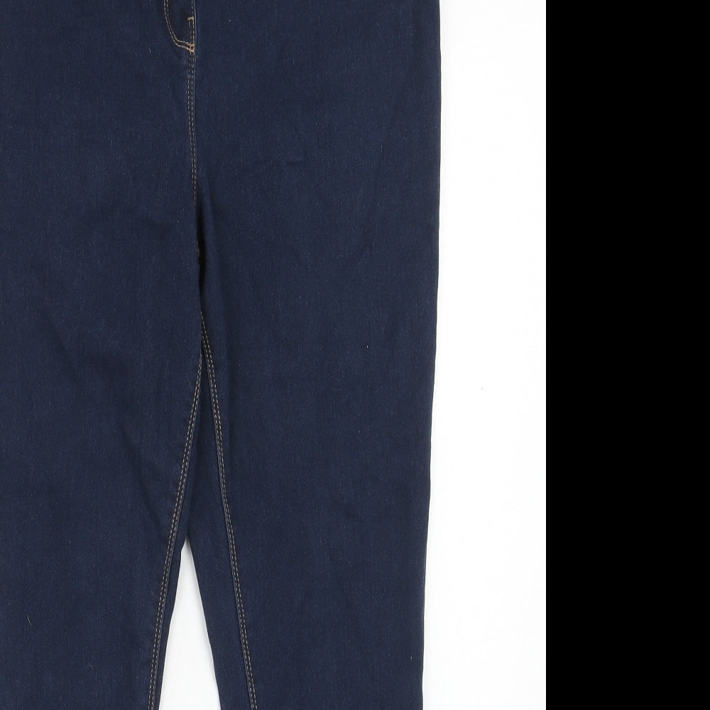 papaya Womens Blue Cotton Skinny Jeans Size 16 L29 in Regular Button