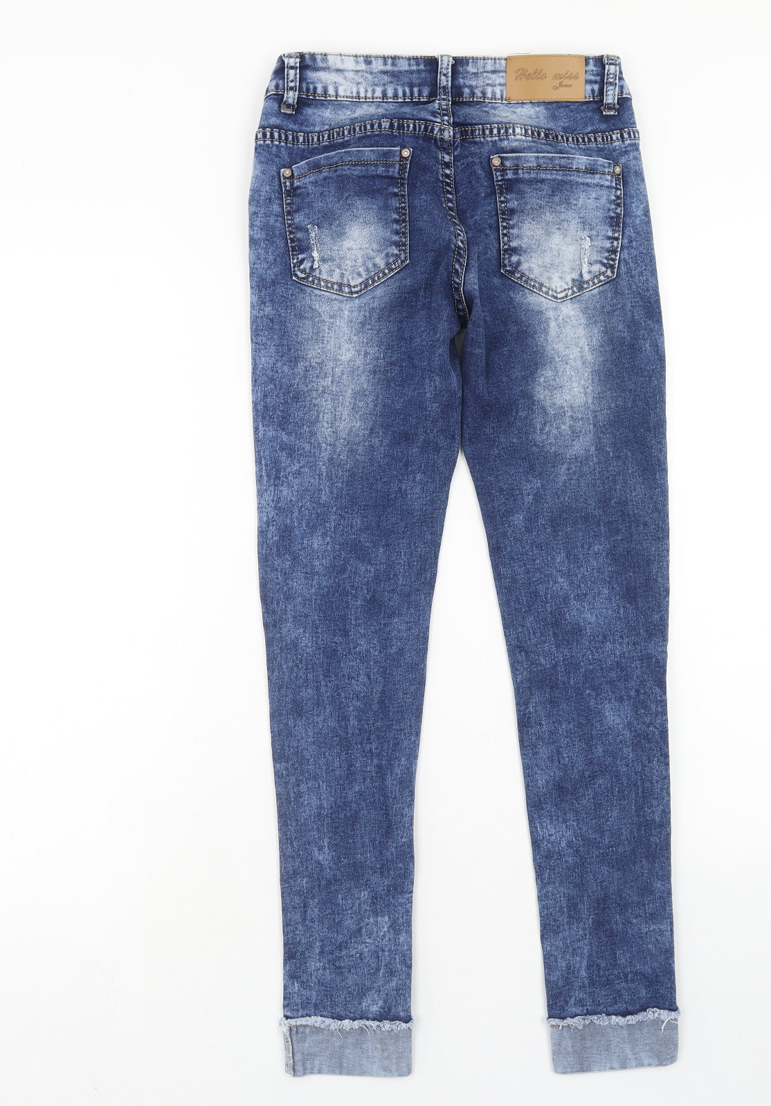 Hello Miss Womens Blue Cotton Skinny Jeans Size 10 Regular Button