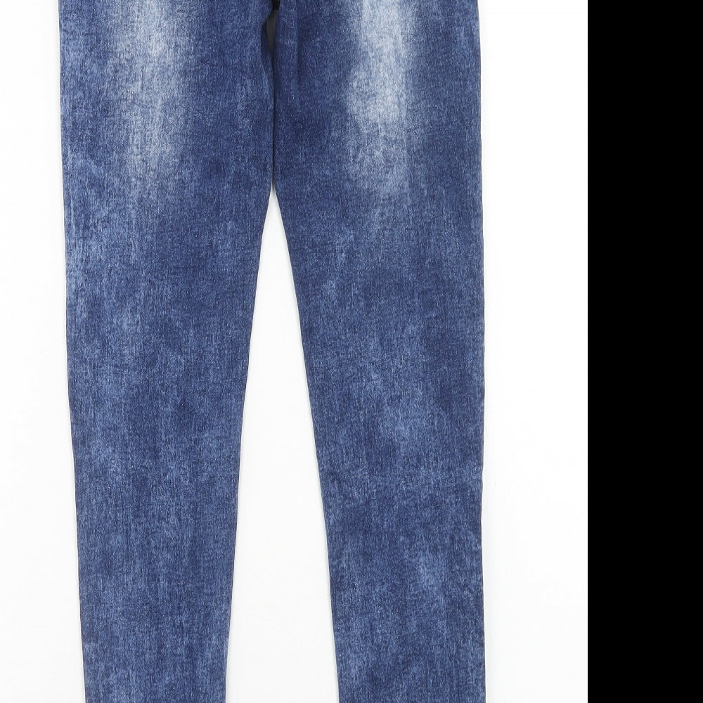 Hello Miss Womens Blue Cotton Skinny Jeans Size 10 Regular Button